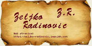Željko Radinović vizit kartica
